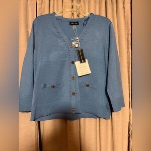 Melissa Paige Blue Button-Up Cardigan